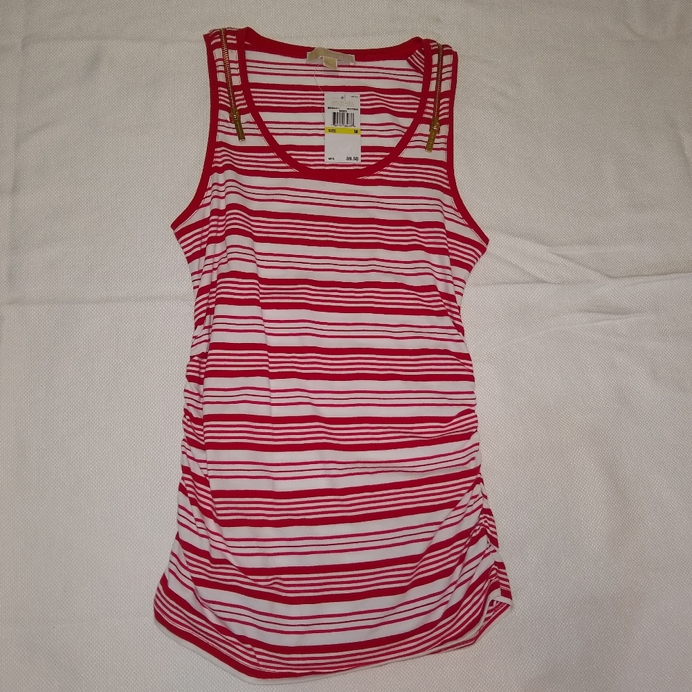 Michael Michael Kors women's striped red and white top